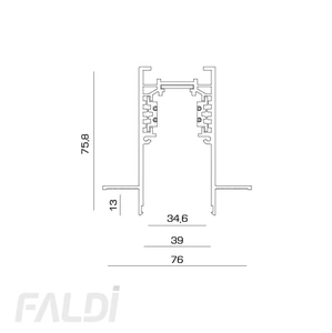 Изображение Встраиваемый магнитный шинопровод Magnetic Track V34