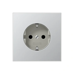 Изображение Розетка с заземлением и шторками 16А 250В LS 990 алюминий AL1520K Jung