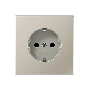 Изображение Розетка с заземлением и шторками 16А 250В LS-design сталь ES1520KI Jung