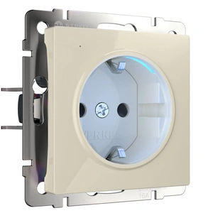 Изображение Розетка с подсветкой (слоновая кость) W1171403