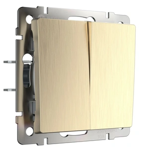 Изображение Выключатель двухклавишный проходной (шампань рифленый) W1122010