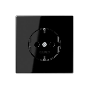 Изображение Розетка с заземлением 16А 250В LS plus черное стекло LS1520SW Jung