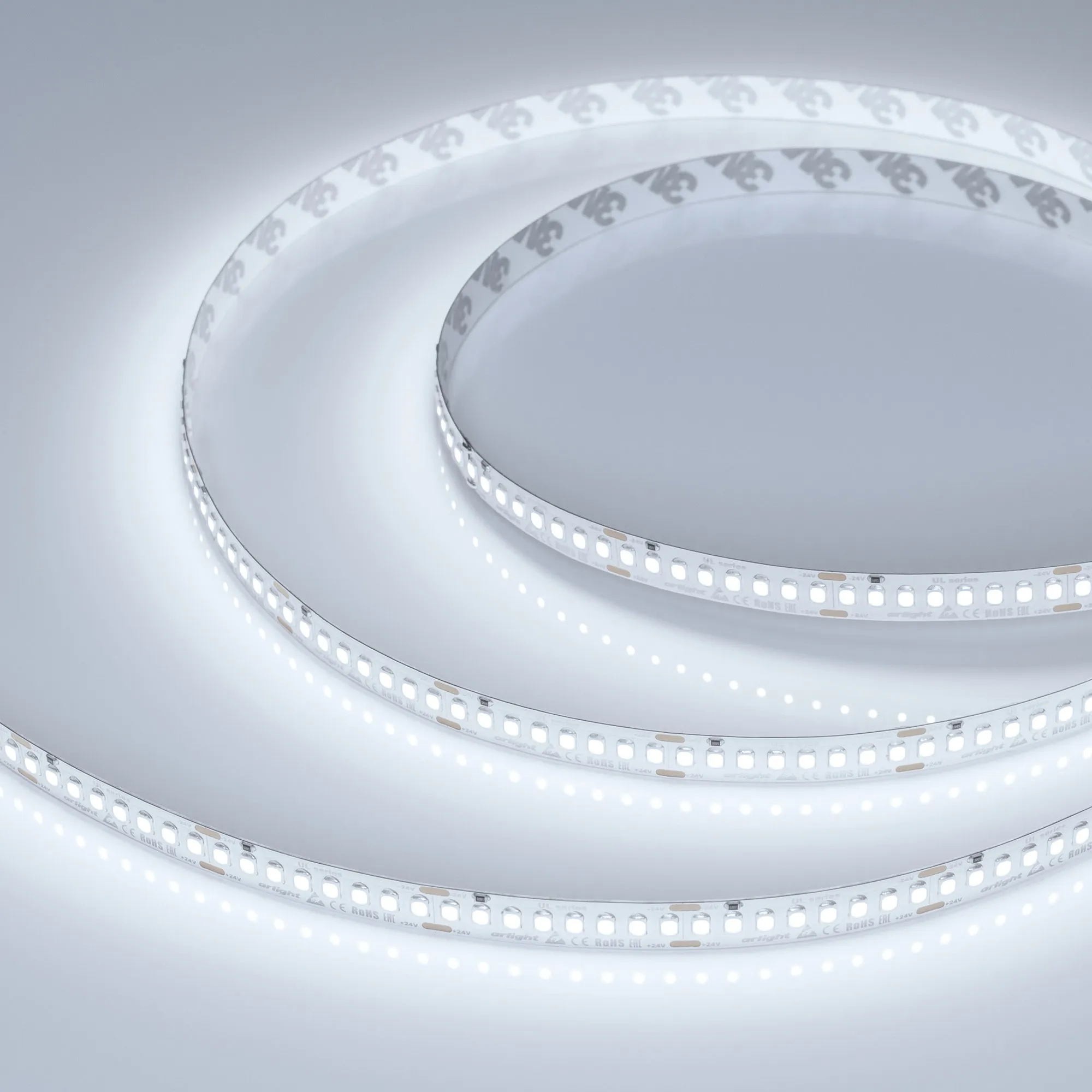 Лента светодиодная UL-A200-10mm 24V White6000 (20 W/m, IP20, 2835, 5m) (Arlight, высок.эфф.150 лм/Вт)
