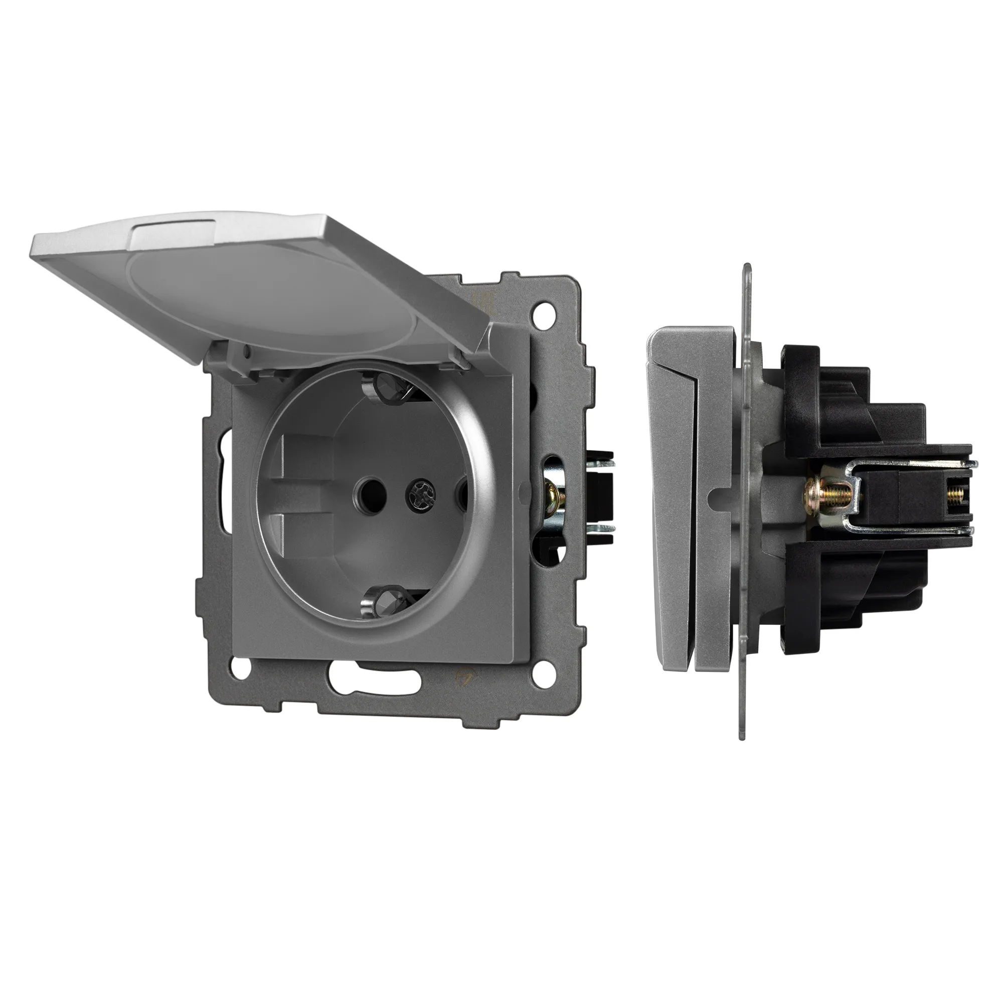 Механизм розетки влагозащищённый SCT-MCP-PL-GR-V (250V, 16A) (Arlight, -) - Изображение