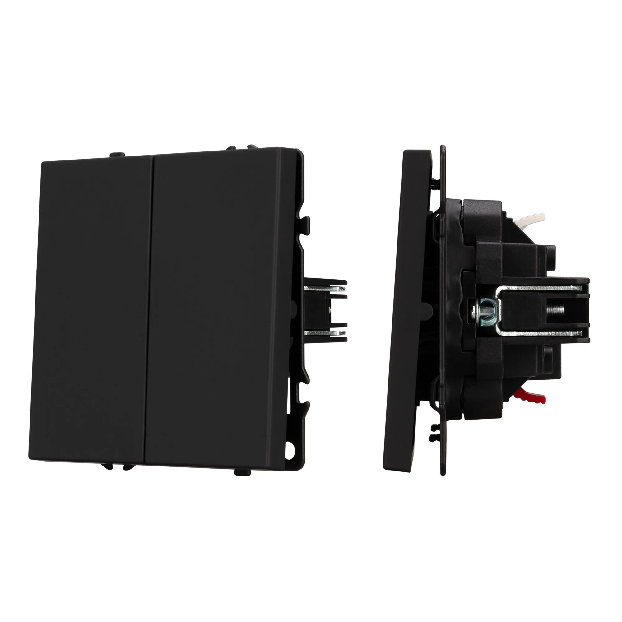 Механизм выключателя двухклавишный проходной SWT-NOBE-MKP2-SFPL-BK (230V, 10A) (Arlight, -)