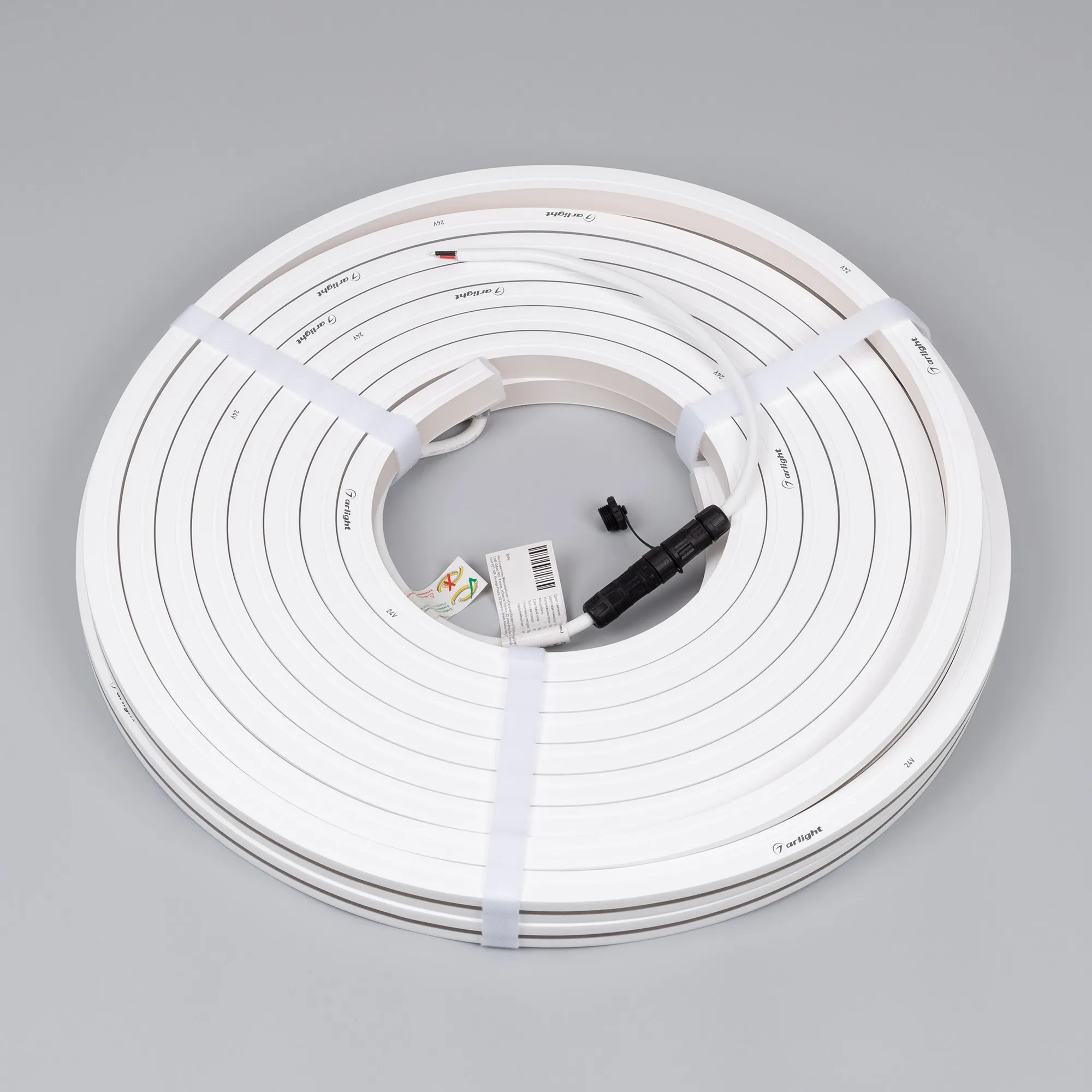 Лента светодиодная герметичная MOONLIGHT-TOP-X280-16x16mm 24V Warm2300 (10 W/m, IP67, 15m, wire x1) (Arlight, Вывод боковой, 5 лет) - Изображение